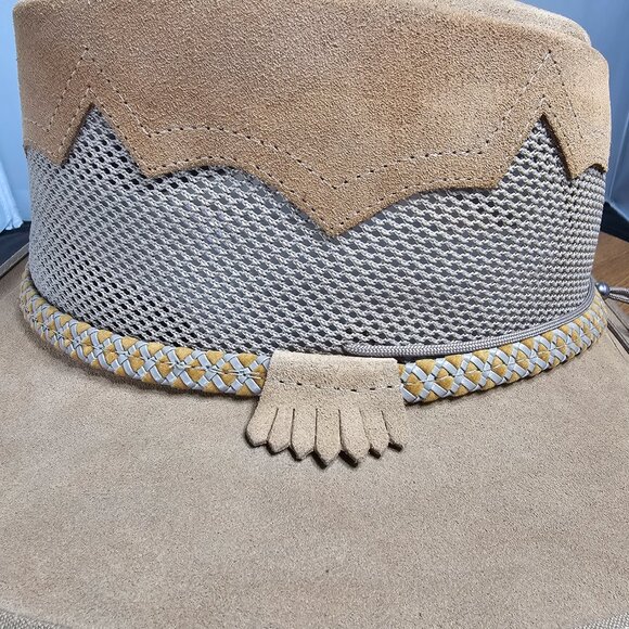 Sirocco Wide Brim Suede Sun Hat | American Hat Makers | Tan | NWT | XX-LARGE - Picture 7 of 11